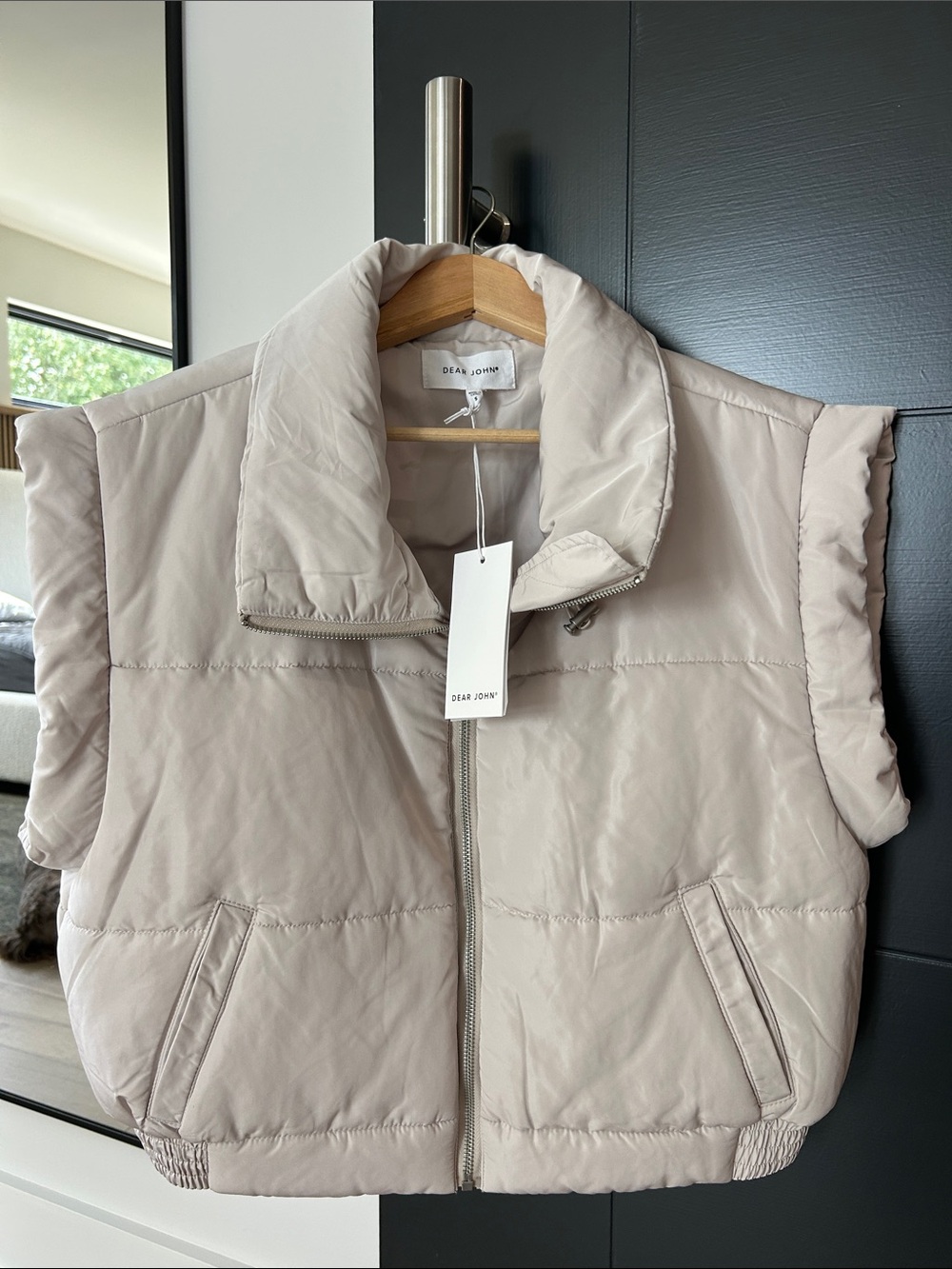 DEAR JOHN Light Beige Puffer Vest
